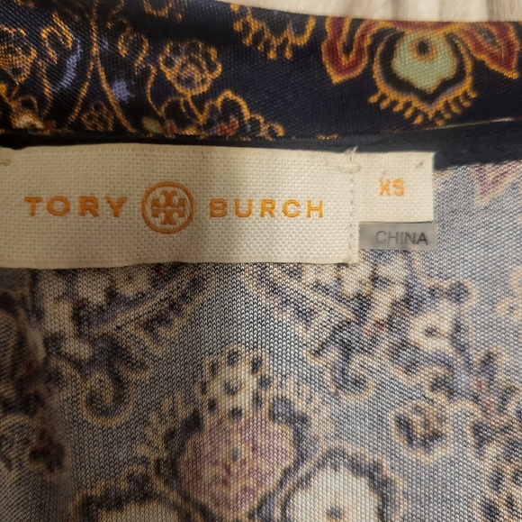 Beautiful Designer Sheath Midi Dresscby Tory Burch Navy with floral Medallions - Picture 7 of 9